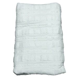 shower curtain 66x66 DKNY white all cotton thick nubby weave neutral